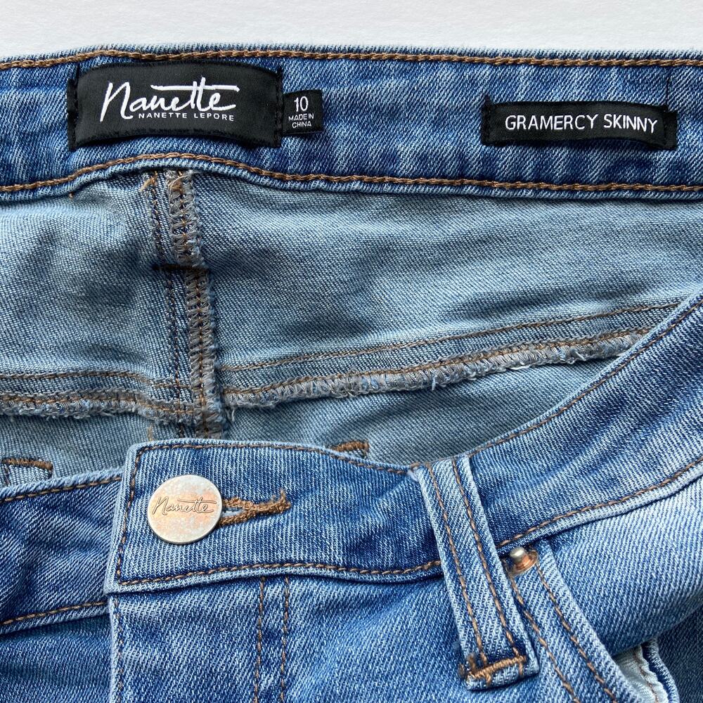 Nanette Lepore Gramercy Skinny Raw Hem Jeans - Women's Size 10 - Picture 5 of 6